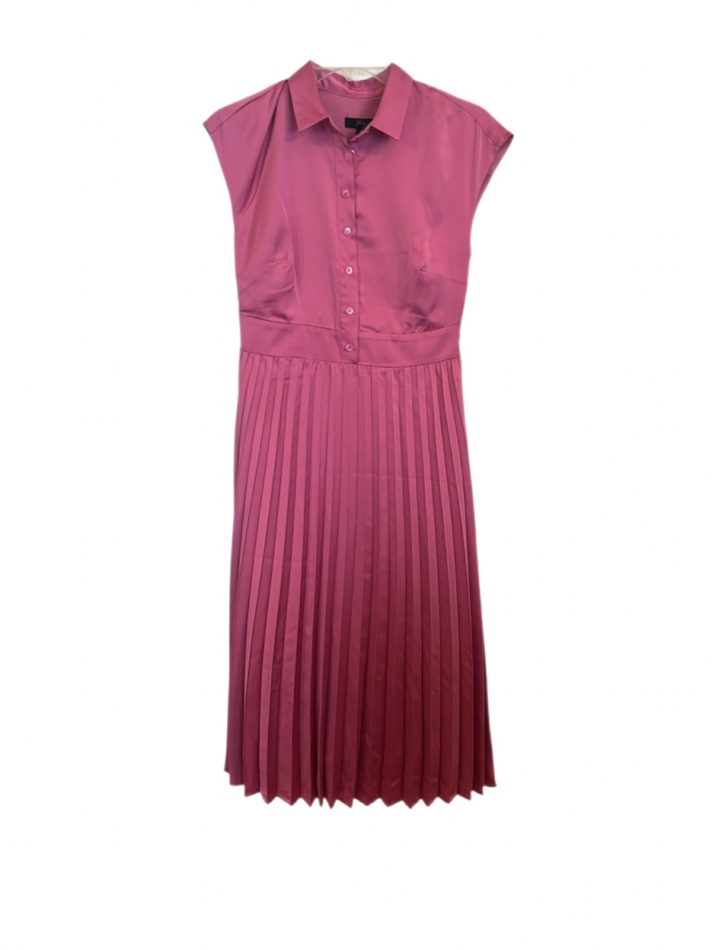 J.Crew Matte Satin Pleated Shirtdress Size 0